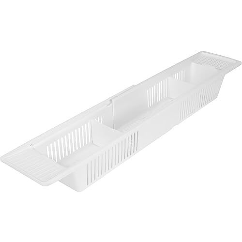 KidCo Bath Toy Organizer Storage Basket, 3 Compartment Horizontal Large Openings Bath Toy Organizer for Tub, Large Capacity Bath Toy Organizer with Large Openings, White