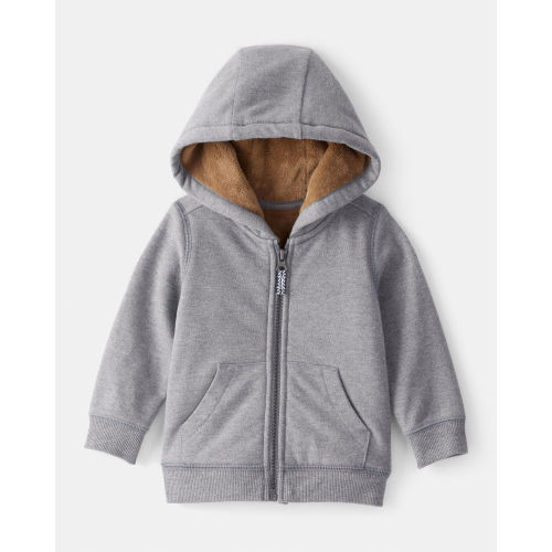 Baby Boy Long-Sleeve Hooded Zip-Up Jacket - Grey - Carter's | Carter's