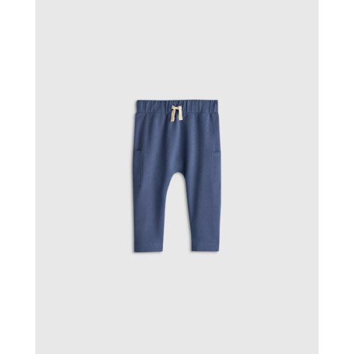 Organic Cotton French Terry Pocket Pants - Baby in Vintage Blue