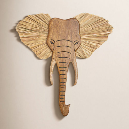 Birch Lane™ Kimmell Handmade Wooden Elephant Wall Décor for Baby Nursery or Kid's Room by Crane Baby & Reviews | Wayfair