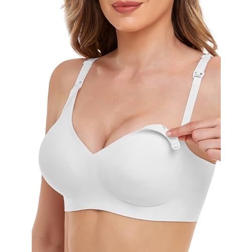 Vinfact Smooth Nursing Bras for Breastfeeding Seamless Maternity Bras for Pregnancy Wireless Bralette with Extra Bra Extender