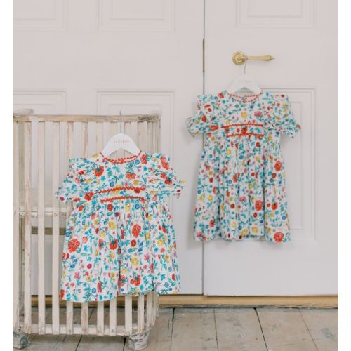Strawberry Floral Renata Baby Girl Hand-Smocked Set | La Coqueta UK – La Coqueta Kids