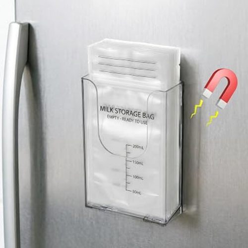 Magnetic Breastmilk Storage Bag Organizer, Breast Milk Bags Holder for Refrigerator, Strong Magnetic & Wall Mount Milk Bag Organizer Compatible with Breast Milk Bag Space Saving Fridge Freezer Storage