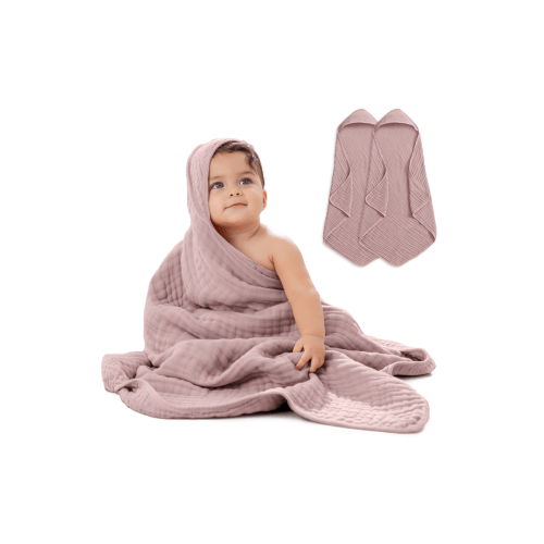Hooded Baby Towels - 6 Layers, Pack of 2