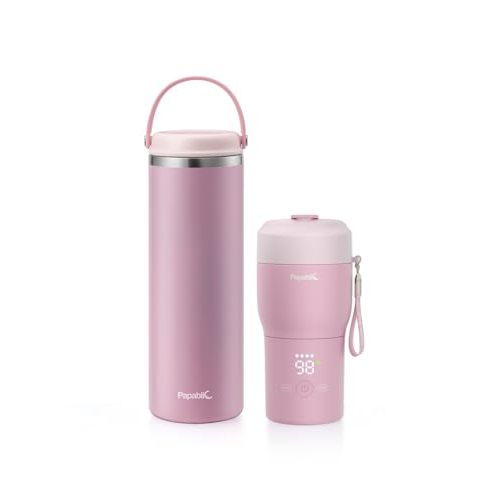 Papablic 360° Capsulechill Breastmilk Cooler & Portable Breast Milk Warmer, Sakura Pink