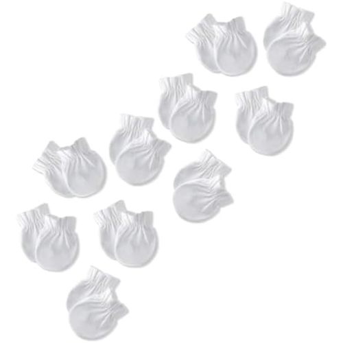 Morgan 10-Pack Mitts 100% Organic Cotton No Scratch Mittens for Newborn Baby Boys & Girls