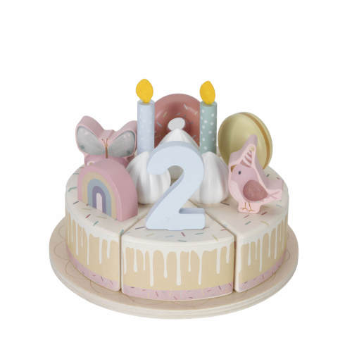 Wooden Birthday Cake - Pink