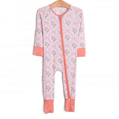 Rosebud Ribbons Bamboo Zippy Pajama, Pink – Stitchy Fish