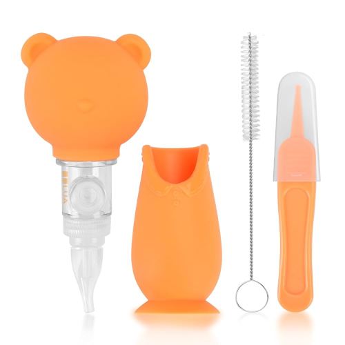 Manual Nasal Aspirator for Baby - Cute Bear-Shaped Nose Cleaner for Newborns & Toddlers, Gentle Suction for Congestion Relief, Easy to Use for Home & Travel