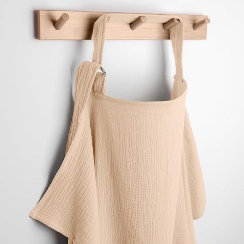 Comfy Cubs Muslin Nursing Cover, Pack of 1, 100% Muslin Breastfeeding Cover - Soft & Breathable Baby Nursing Scarf with Adjustable Neck Strap - Portable, Lightweight & Privacy Coverage - Cream