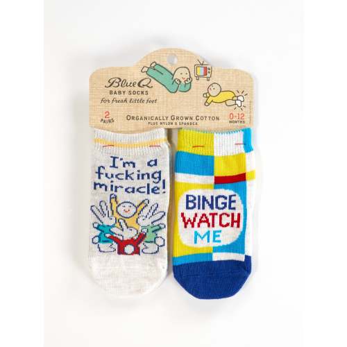I'm A Fucking Miracle!/ Binge Watch Me Baby Socks