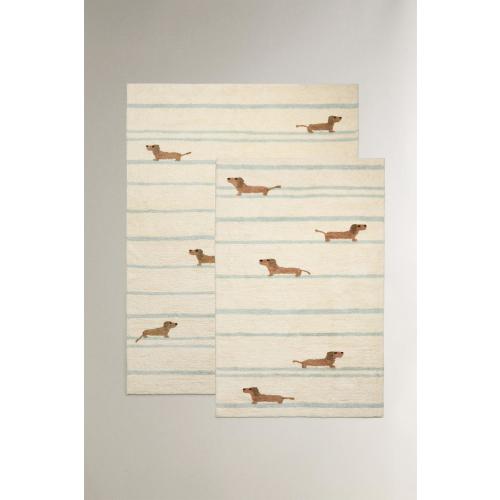 CHILDREN'S COTTON DOG AREA RUG - Oyster-white | ZARA United States