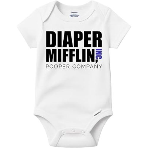 Brain Juice Tees Diaper Mifflin Inc. Pooper Company Funny The Office Merchandise - The Office Baby Clothes