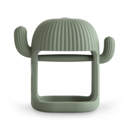 mushie Silicone Baby No-Drop Cactus Teether Toy