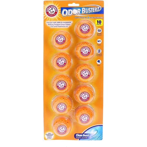Arm & Hammer OdorBusterz® Odor Eliminator Balls, Clean Burst, 10 Count – Baking Soda Odor Control for Closets, Drawers, Hampers & Small Spaces