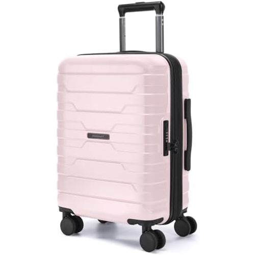 BAGSMART Carry On Luggage 22x14x9 Airline Approved with Spinner Wheels,Lightweight 20 Inch Luggage with TSA Lock,Expandable Hard Shell Carry On Suitcases for Men Women,Pink