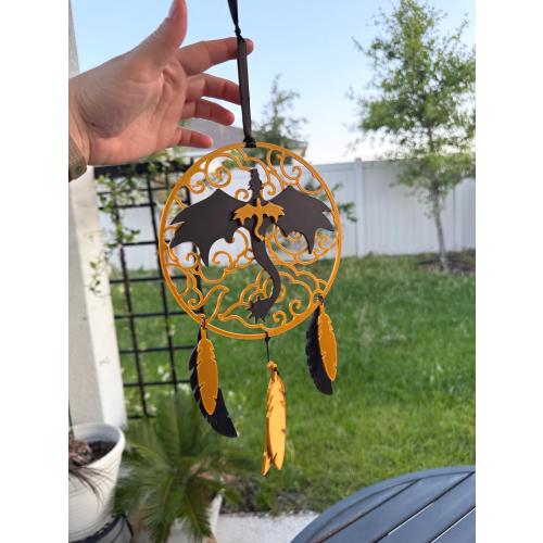 Dragon Pair Dream Catcher - 3d printed