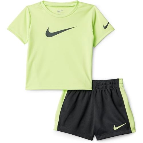 Nike Baby Dri-FIT Swoosh Logo T-Shirt and Mesh Shorts 2-Piece Outfit Set