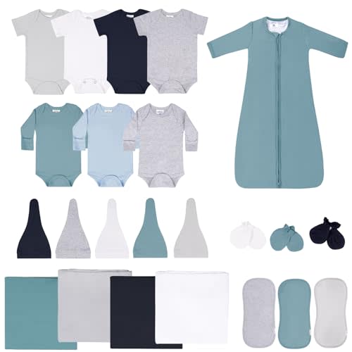 Baby Layette Gift Set for Boys, 23 Piece Set, Newborn to 6 Months Baby Boy Clothes, Baby Sets for Newborn Essentials