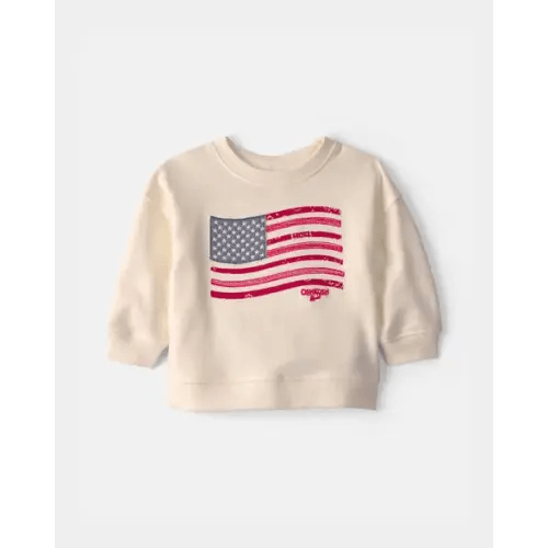 Baby American Flag French Terry Pullover Sweatshirt - Cream - OshKosh B'gosh | Carter's