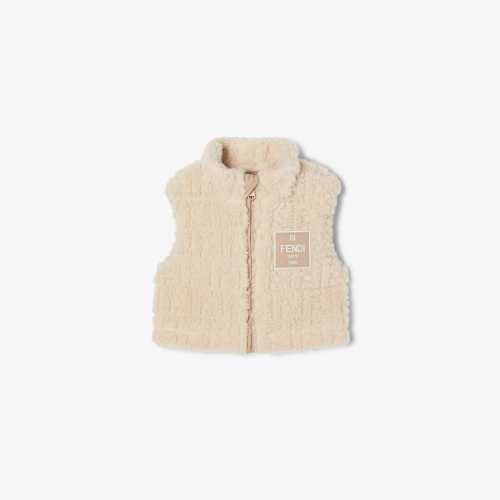 Baby gilet Baby gilet in teddy-effect wool fabric