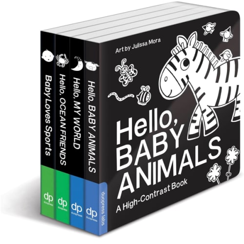 High Contrast Baby Book Set: 4 Board Books for Newborns