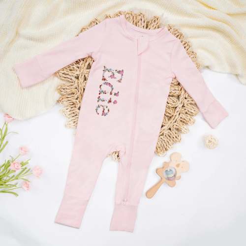 Personalized Floral Baby Pajamas | Custom Name Sleeper | SWaddle AN
