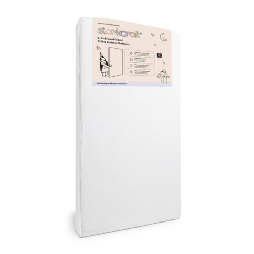 Storkcraft 6" Grow-with Me Premium Waterproof Dual-Sided Baby Crib and Toddler Bed Mattress