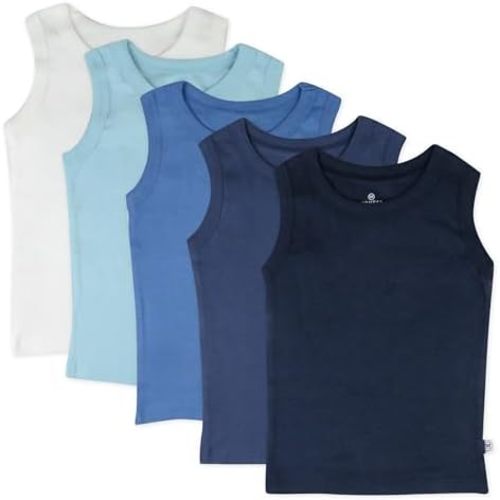 HonestBaby Baby-Girls Sleeveless Muscle T-Shirts 100% Organic Cotton for Infant Baby and Toddler Boys, Girls