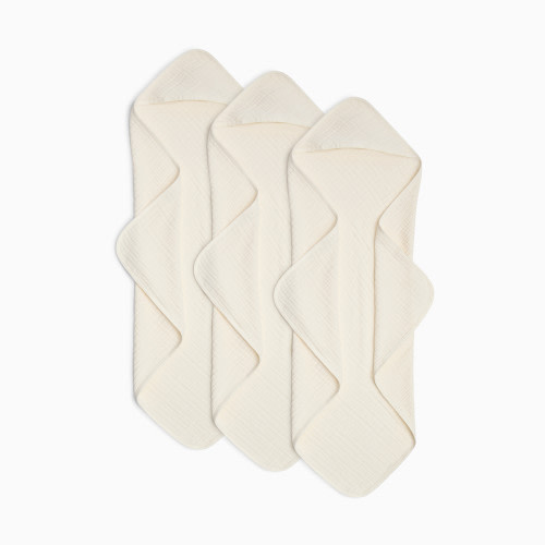 Small Story Muslin Hooded Towels (3 Pack) - White