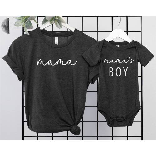 Mama Shirt, mama's boy Shirt, Mommy and Me Shirts, Mommy and Me Outfits, Matching Family Outfits, Custom name Shirts, Mom Baby Set