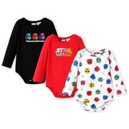 Disney Marvel Stitch Princess Ariel Mickey & Minnie 3 Pack Infant Newborn Bodysuits Soft Bamboo Viscose Baby Clothes