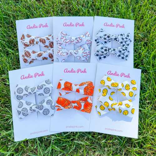 Sports Bows for Toddlers | 3 inches | Soccer | Basketball | Volleyball | Softball | Baseball | Football