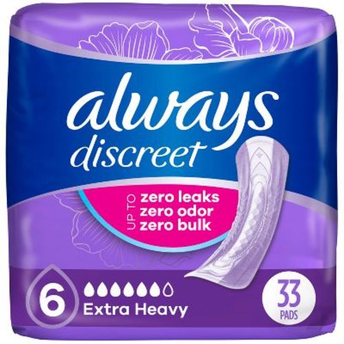 Always Discreet Incontinence and Postpartum Pads - Extra Heavy Absorbency