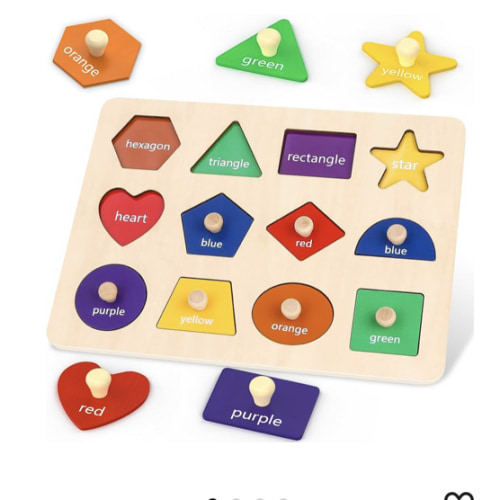 Jumlys Montessori Toys for Toddlers 1, 2, 3 Year Old, Wooden Shape Learning Puzzles for Baby 12-18-24 Months, Early Educational Toys, Perfect Christmas Birthday Gifts for Boys & Girls Age 1-3