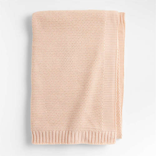 Personalized Bubble Knit Elegant Pink Kids Bed Blanket