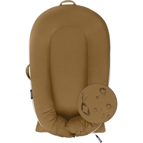 Organic Replacement Cover with Waterproof Pad | Premium Quality Spare Cover Certified Organic Cotton | [Fits Dockatot Deluxe + Docks] (Cover Only) (Sepia, Waterproof Organic Cotton)