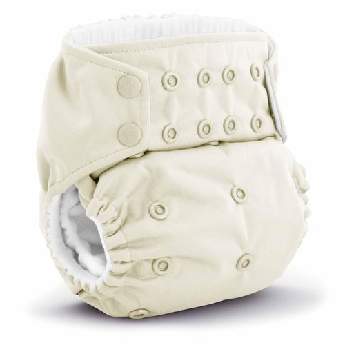 Kanga Care Rumparooz G3 Stay Dry Cloth Diaper Reusable One Size Pocket Diaper Patented Inner Double Gusset 2 pcs Microfiber Insert Soaker (6-55+ lbs) - Almond
