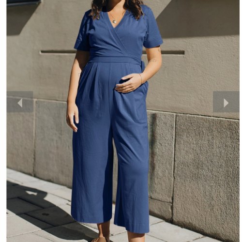 Maternity jumpsuit with nursing access - Blue | Boob Design