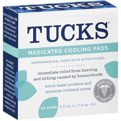 Tucks Medicated Cooling Pads, 40 Pads (Pack of 5)