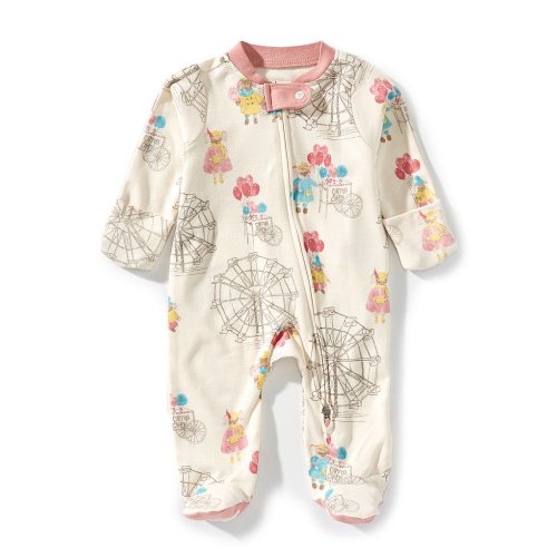 Burt's Bees Baby Girls Long Sleeves Fall Carnival Sleep & Play Footie