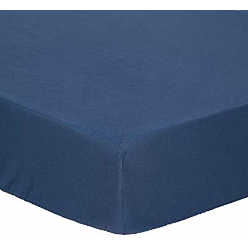 TILLYOU Microfiber Silky Soft Crib Sheet Navy, Breathable Cozy Toddler Mattress Sheet Fitted, 28"x 52"x 8'' Baby Sheet for Boys Girls, Navy Blue
