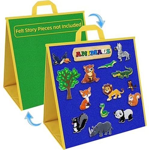 AKAYOK Large Felt Board, 17"x17" Felt Board for Toddlers, Flannel Board for Interactive Storytelling, Visual Schedule & Learning Activities