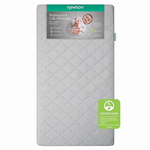 Newton Baby Crib Mattress and Toddler Bed - Waterproof - Ultra-Breathable Proven to Reduce Suffocation Risk, 100% Washable, Better Than Organic, 2-Stage Removable Cover, Deluxe 5.5" Thick Grey