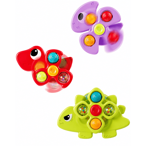 Dimoarch Baby Toys for 6-12 Months, 3Pcs Suction Cup Spinner Toys for Babies, Sensory Bath Toys for Toddlers 1-3, Infant Suction Toys for High Chair Bathtub Window