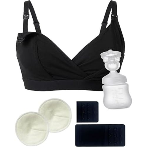 Pumping Bra Hands Free Nursing Bra Adjustable Holding Breast Pumps with Nursing Pads