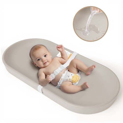 Baby Changing Pad, Caveen Lightweight and Portable Changing Station for Diaper Change and Dresser, with Safety Restraint Belt, Waterproof
