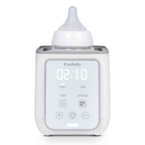 Freebaby Bottle Warmer,Fast Baby Bottle Warmer for Breast Milk & Formula, Accurate Temperature Control,Milk Warmer for All Bottles, Easy to use,24H Keep, Thawing, Sterilizing & Food Heating（Gray）