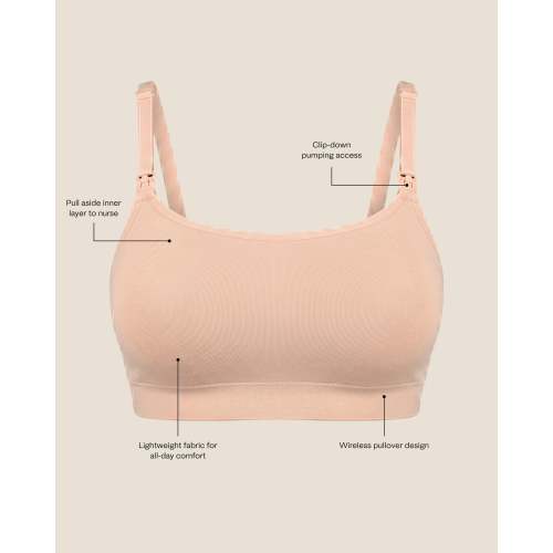 Storq Comfort Zone Pumping & Nursing Bra Wireless For Pregnancy & Breastfeeding | Black – Kindred Bravely