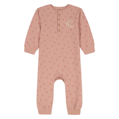 Chenille Logo Appliqué Long Sleeve Romper